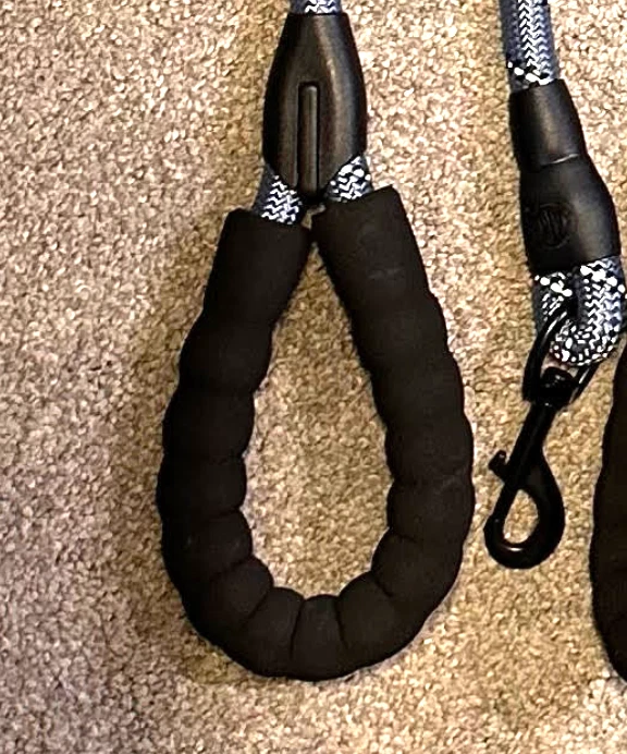 Correa de cuerda reflectante para perro AKC 6 PIES azul o gris entrenamiento con plomo y mango acolchado Foto 2 de 2