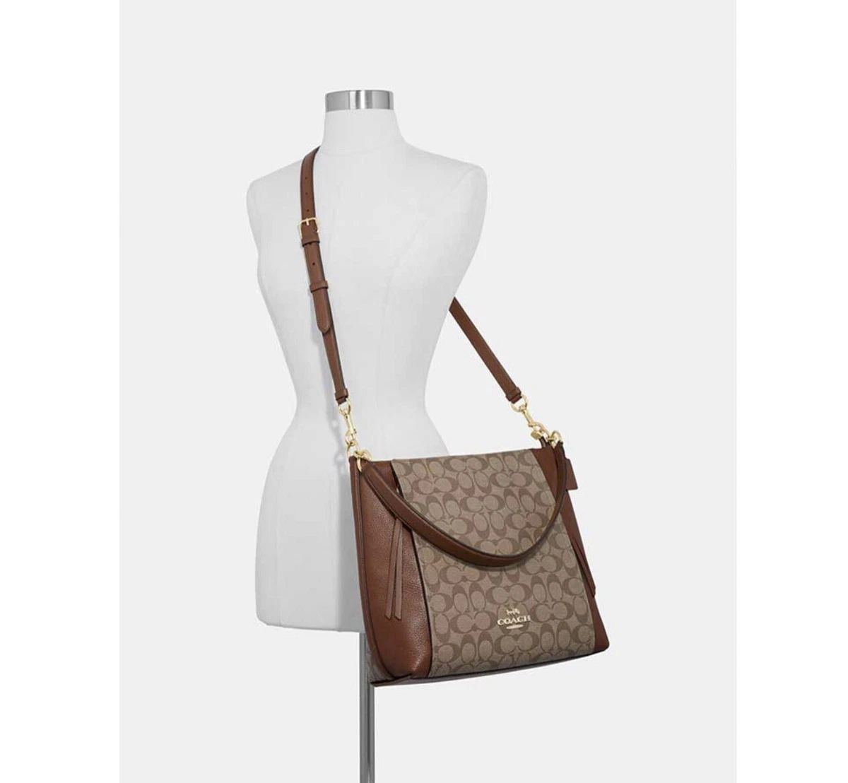 COACH MARLON HOBO SIGNATURE CANVAS BNWT BROWN