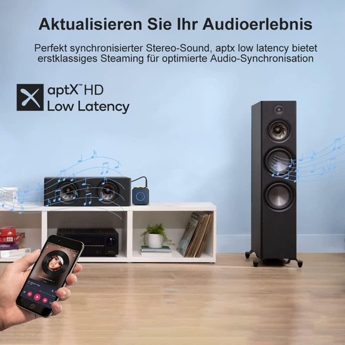 Bluetooth Empfänger 5.1 aptX HD Low Latency 3D Surround 15H Akku Stereo - Bild 6 von 11