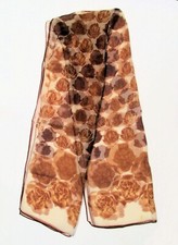 Vintage Floral Chiffon Scarf 42" x 13"