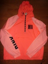 VICTORIAS SECRET PINK "NEW YORK" 1/2 ZIP UNLINED ANORAK WINDBREAKER HOODIE NWT