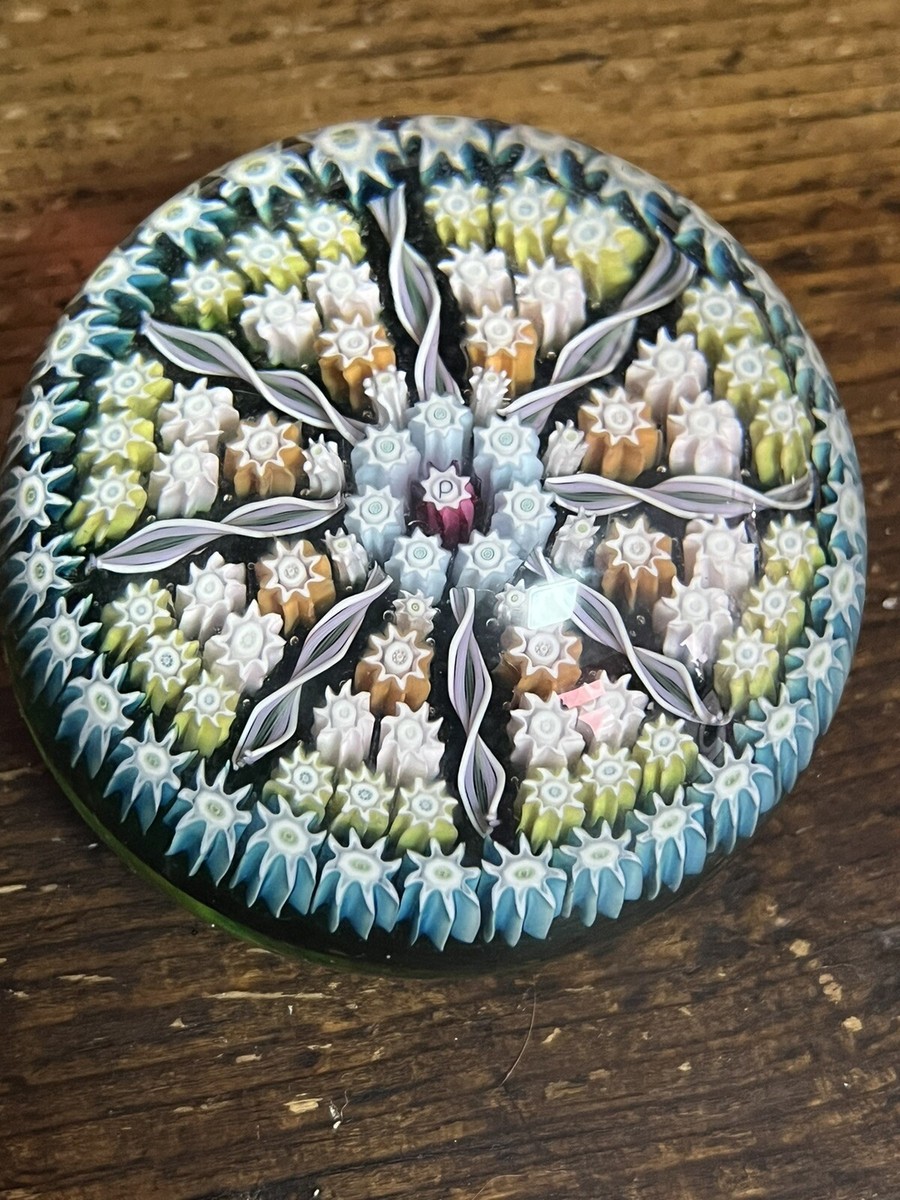 ✴️ Perthshire スコットランド製 ガラス ペーパーウェイト Vintage Scottish Perthshire Paperweights P Cane Millefiori Glass
