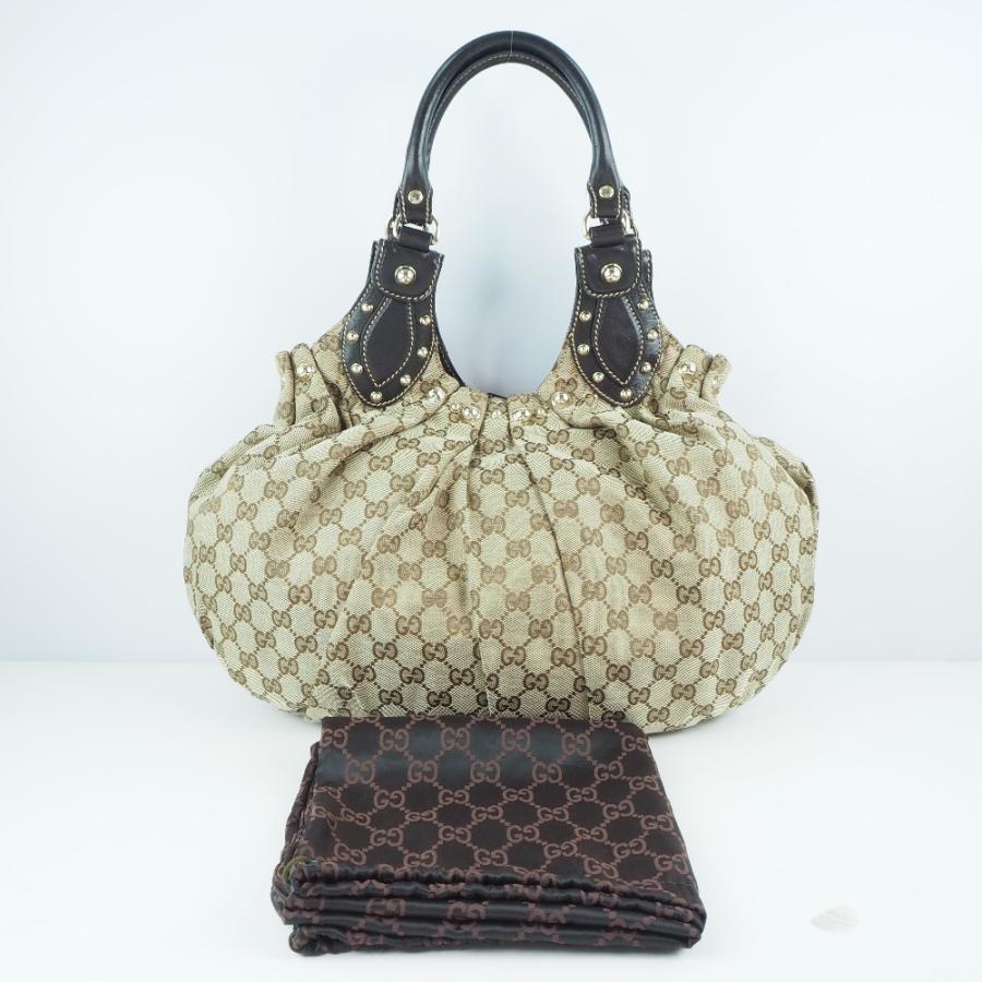 GUCCI　ドミノ　グッチ Gucci Tote Bag 203624 GG Canvas Brown Width 40cm Magnet Logo