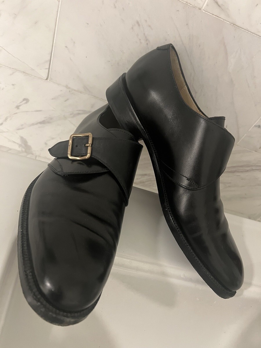 Salvatore Ferragamo Black Leather Monk strap Shoes USA 8 D  display picture 2
