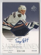 2003-04 SP AUTHENTIC FUTURE WATCH AUTO PATCH /100 TONY SALMELAIREN /100