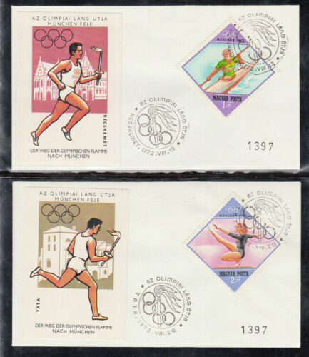 HUNGARY 7 beautiful FDC SPORTS OLYMPIC GAMES 1972 BOXING, WRESTLING, FENCING,. - Picture 1 of 4