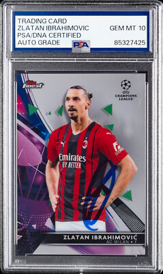 2022 Topps Finest UCL Zlatan Ibrahimovic #37 PSA 10 GEM MT Auto 