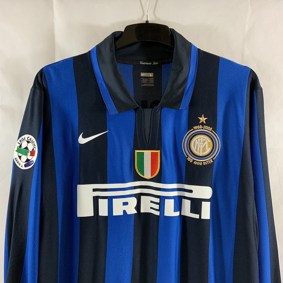 inter football t shirt チビT Inter Milan Matchworn Maniche 28 L/S Home Football Shirt