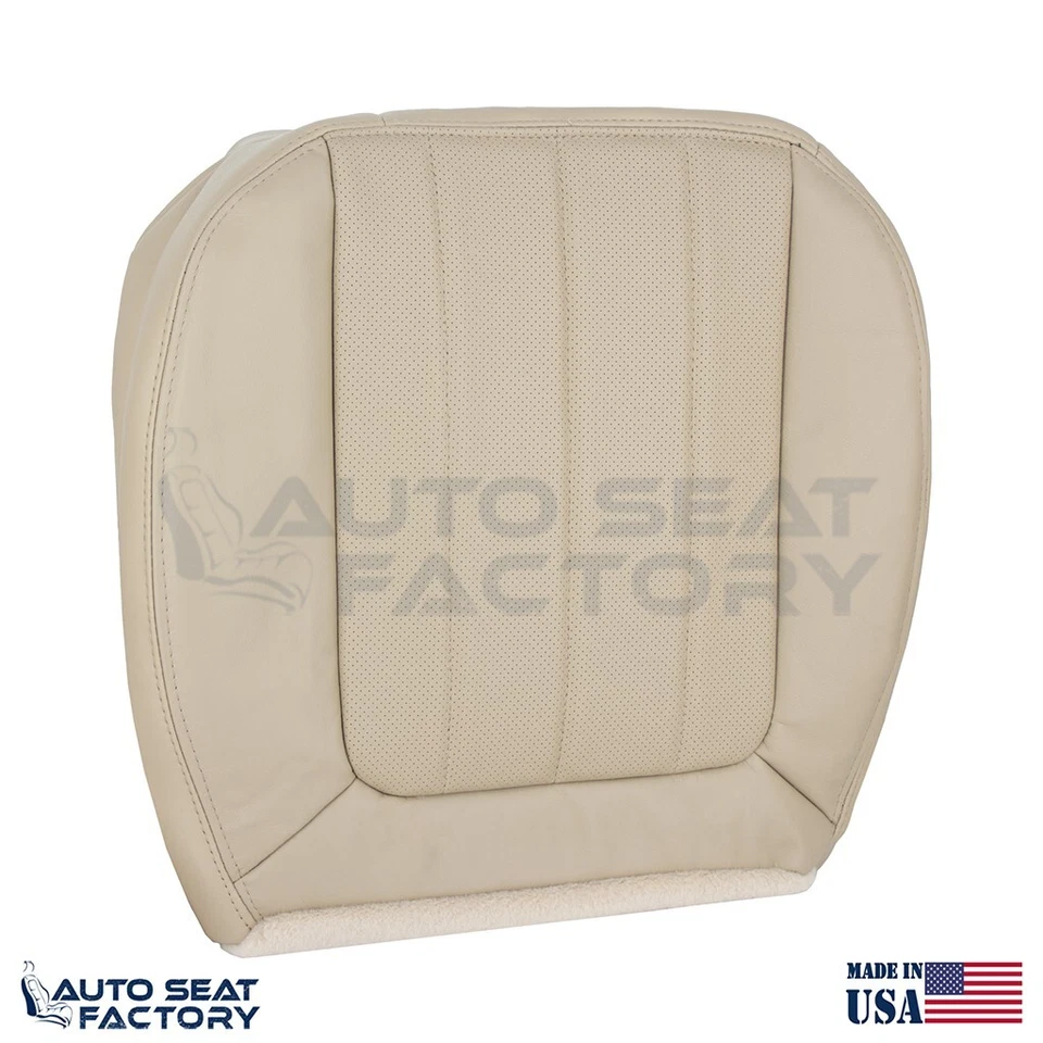 Cubierta de asiento de cuero tostado camel izquierda y derecha para Lincoln LS 2005 2006, perforada Foto 4 de 4