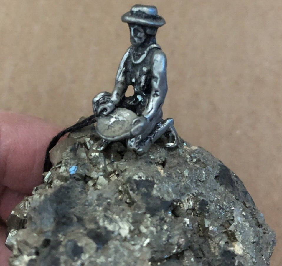 Vintage J. RITTER Hand Crafted American Pewter Figurine GOLD MINER