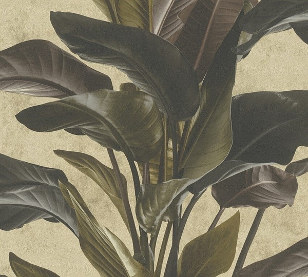 Tapete Vlies Floral BläTter Braun Gold Metallic Livingwalls 37862-4 (2,99€/1Qm)-image