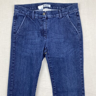 Marella Slim Fit Straight Leg Mid Rise Jeans-Med Dark Wash/Sz 6 (29x29)