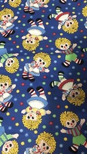 Vintage Vtg Raggedy Ann and Andy Cotton Fabric by Sara Morgan BTHY