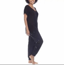 Honeydew Ladies Small 2 piece Pajama Set Black Embroidered Lighting Bolts New