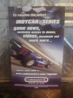 INDY CAR Series XBOX Original CODEMASTERS Registration Insert Card PIRLXBUS08