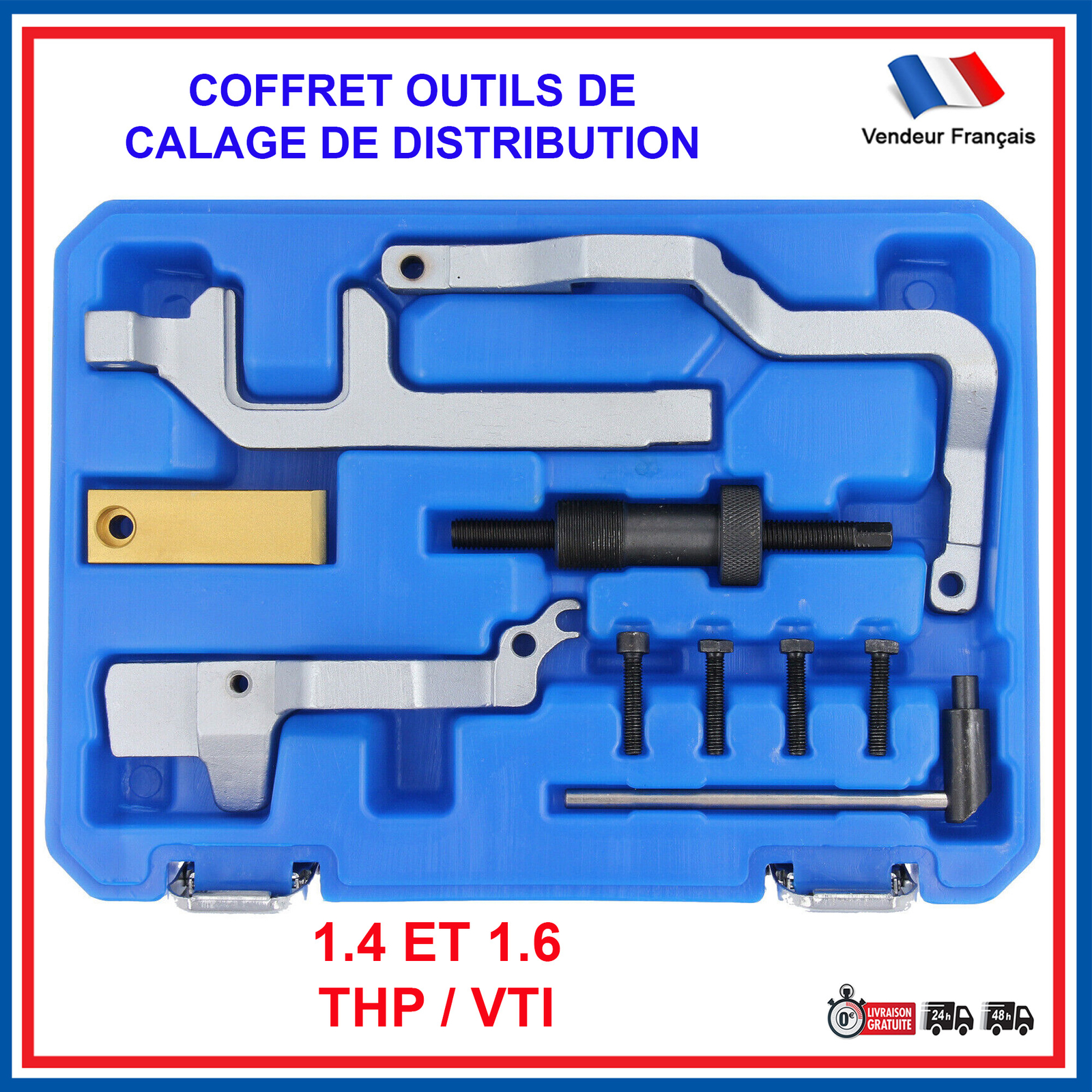 Kit calage distribution PSA 1.4 et 1.6 16V VTI pour moteurs essence Peugeot et Citroën