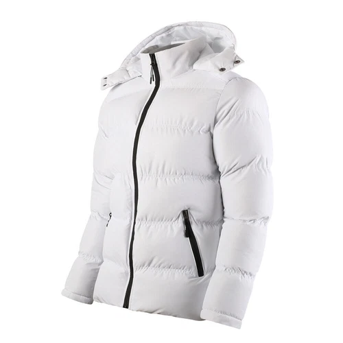 Mens Thickened Waterproof Coat Winter Hooded Full Zip Solid Color Padded Jackets - Picture 10 of 19