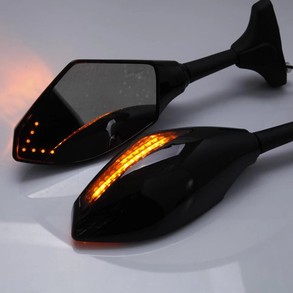 Motorcycle LED Turn Signals Rearview Mirrors For Triumph Daytona 600 675 995i - Image 4 of 4