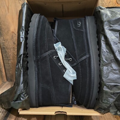 UGG NEUMEL MOC CHUKKA BOOT BLACK SUEDE SHEEP WOOL LINED MEN US 14 UGG NEUMEL MOC CHUKKA BOOT BLACK SUEDE SHEEP WOOL LINED MEN  main image 3
