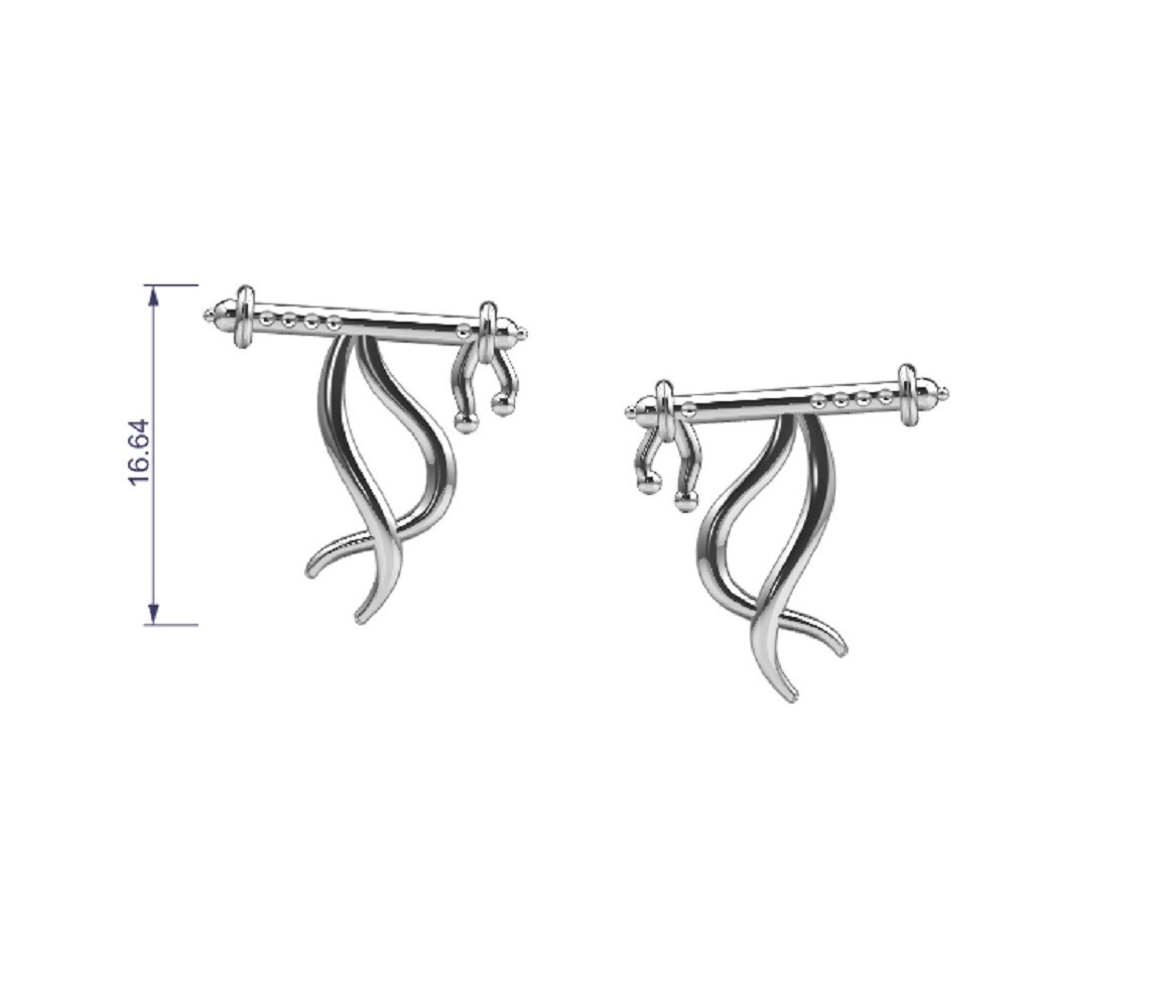 Sterling Silver Flute Stud Earrings for Women – Musical Instrument Jewelry-image
