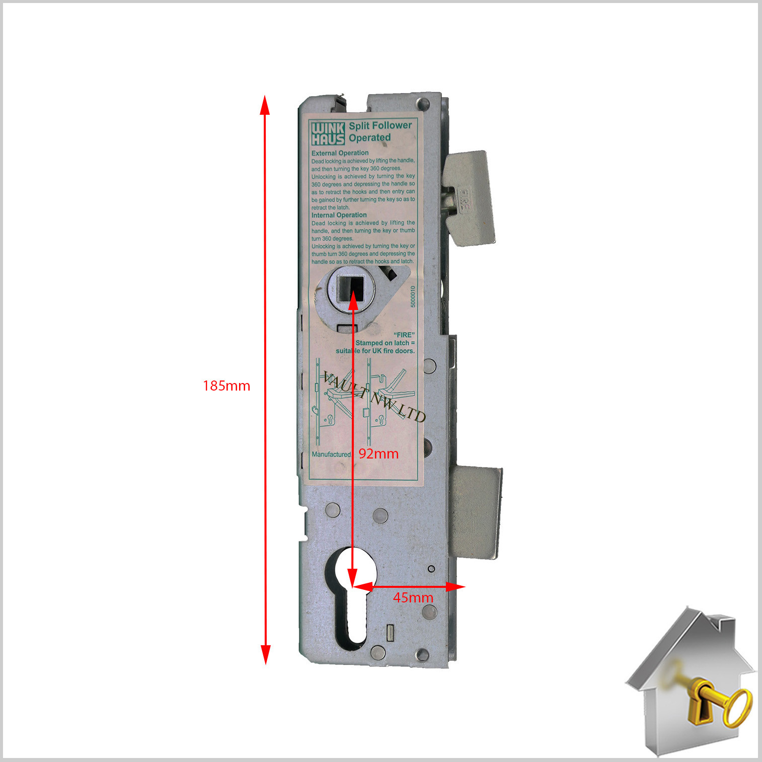 Winkhaus Door Lock Gearbox Centre Case UPVC Door Lock Gearbox 45mm Backset eBay