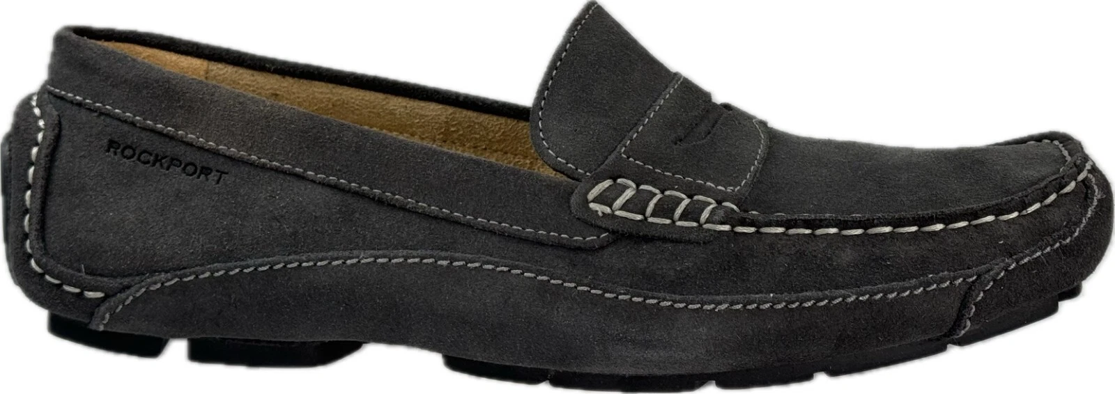 ROCKPORT MEN'S PENNY LOAFER LEATHER SLIP-ON CASUAL 10(W) WIDE SHOES, CH3740