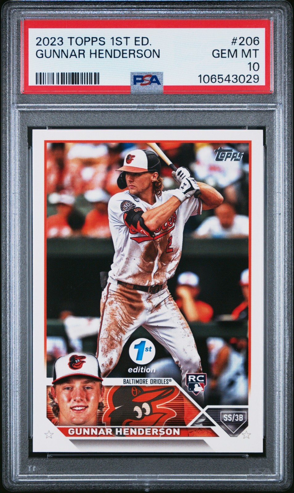 2023 Topps 1st Edition #206 Gunnar Henderson Rookie Card RC PSA 10 QTY view 9