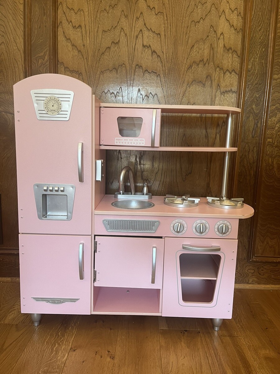Kidkraft Pink Vintage Kids Pretend Play Kitchen With All Accessories And  Food