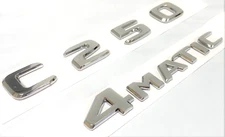 #2 CHROME C250 + 4MATIC REPLACEMENT FOR MERCEDES REAR TRUNK EMBLEM BADGE DECAL