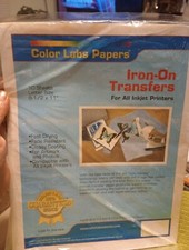 Color Labs Paper iron On Transfers For All Inkjet Printers NIP