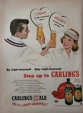 Vintage 1952 Carlings Red Cap Ale Print Ad Ephemera Wall Art Decor Light Hearty