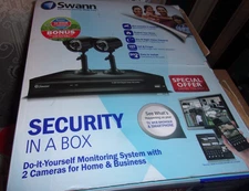 Swann Day/Night Home Security in a Box DVR Monitoring System      NEW OPEN BOX