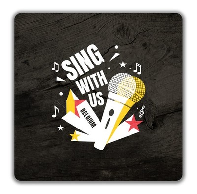 Belgien Musik Sing mit uns Note Karaoke 2er Pack Getränke Untersetzer 9 x 9 cm