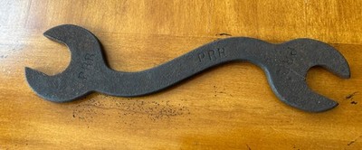 PRR Pennsylvania Railroad Open End Curved Crescent Hand Wrench 1.5  & 1.25  Vtg