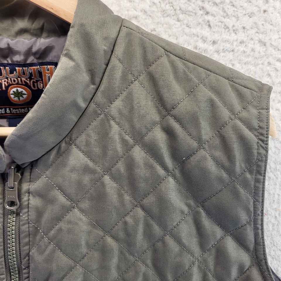 Vintage Duluth Trading Men Vest Large Tall Green Full Zip Pockets Fleece Outdoor - Image 4 of 4