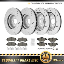 Front Rear Drilled Disc Brake Rotors Pads Kit For 2009 - 2015 Benz Glk350 Glk250