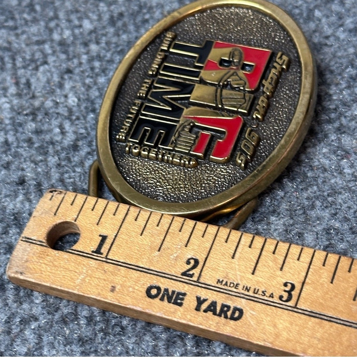 Vintage Snap On Tools 90s brass belt buckle Big Time 2.5”x3” y2k collectible View 6