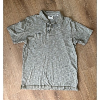 Linksoul Tempus Fugit Polo Men's Medium Sage Green Heathered Golf Shirt Pocket