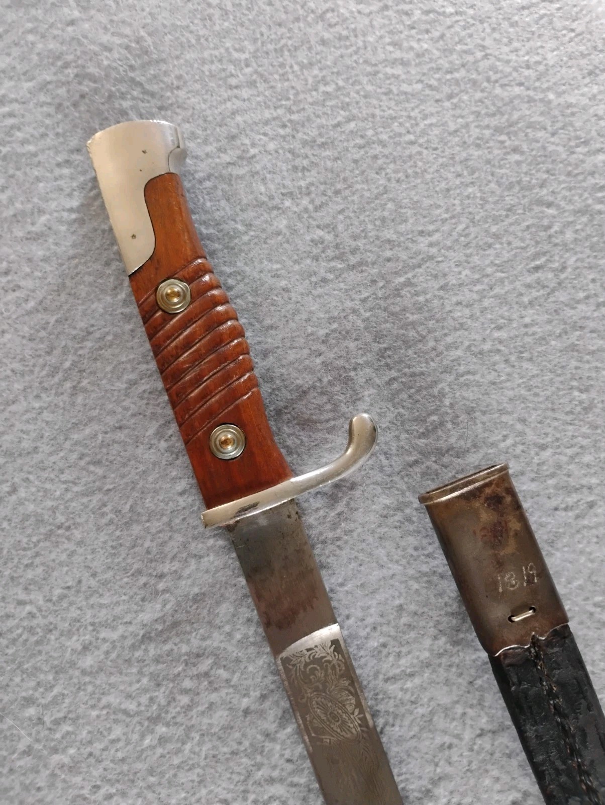 GERMAN BAYONET RARE ETCHED WWI SG98 PARADE DRESS KNIFE With SCABBARD