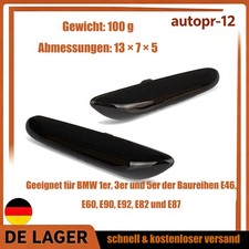F�R BMW E90 E91 E92 E60 E87 E82 Seiten-Blinker 2xLED Seitenblinker Schwarz Smoke