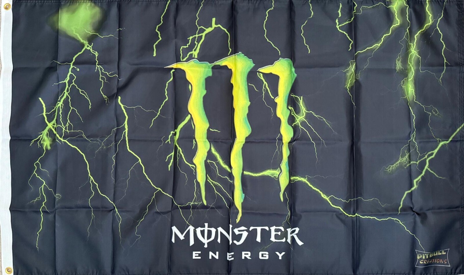 Monster Energy Drink Lightning Design 3x5 Ft Flag Banner Gym Mancave Decor
