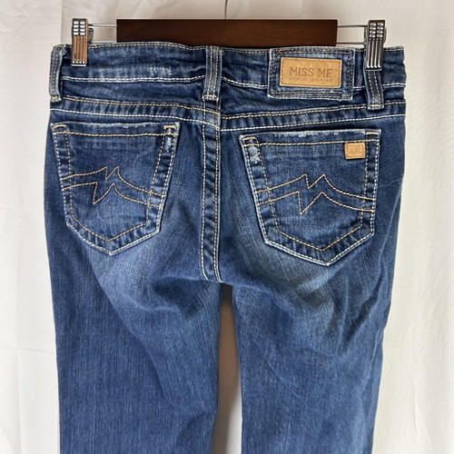 Miss Me Sunny Straight Jeans Damskie 28 Niebieskie DK 14C Mid Rise Stretch Denim - Zdjęcie 13 z 19