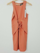 MINKPINK | Womens Terracotta Sleeveless Tie Front Dress NEW  [ Size S or AU 10 ]