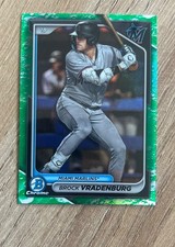 2024 Topps Bowman Chrome Brock Vradenburg #BCP-62 Green Lunar Glow Miami Marlins