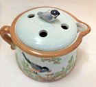 Mud Pie Cardinals & Robin Bird TeaPot Vase - Flower Frog With Four Holes In Lid — photo 3