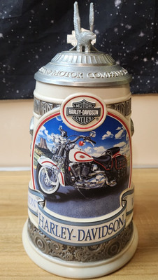 Harley Davidson Evolution Stein 1998 Cavanagh Engines Series #1 COA Pewter Lid