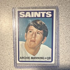 1972 Topps Archie Manning #55 New Orleans Saints NFL Football Card