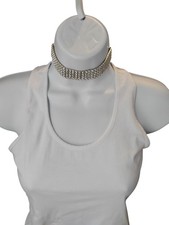 AF22 - Stunning Clear Rhinestone Thick Choker Style Necklace