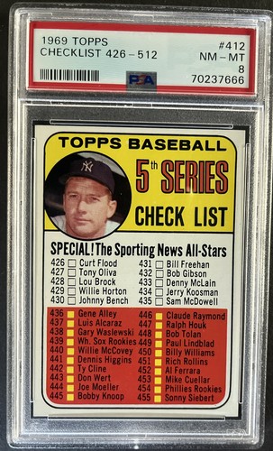 1969 Checklist 426-512 #412