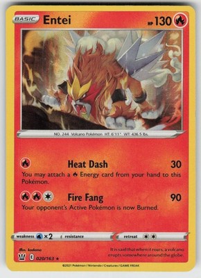 GGC - 3 Holo Entei 020/163 Holo Rare SWSH05: Battle Styles